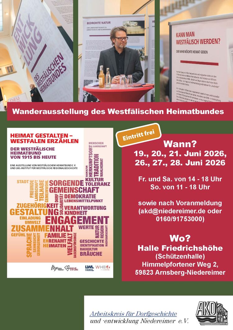 Wanderausstellung des Westfälischen Heimatbundes - Copyright:  LWL-Institut für westfälische Regionalgeschichte / Arbeitskreis für Dorfgeschichte und -entwicklung Niedereimer e.V.