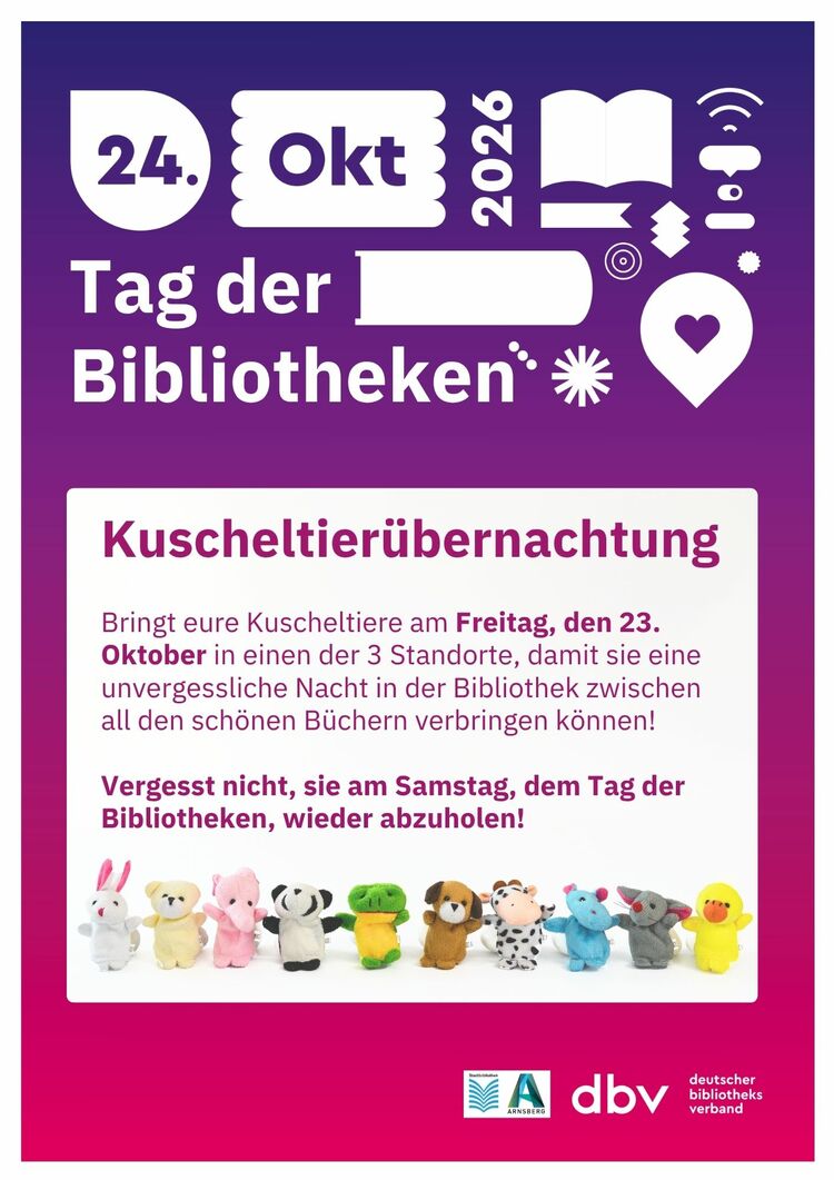 Plakat Tag der Bibliotheken | Gestaltung: Stadtbibliothek Arnsberg / Deutscher Bibliotheksverband e.V. (dbv)