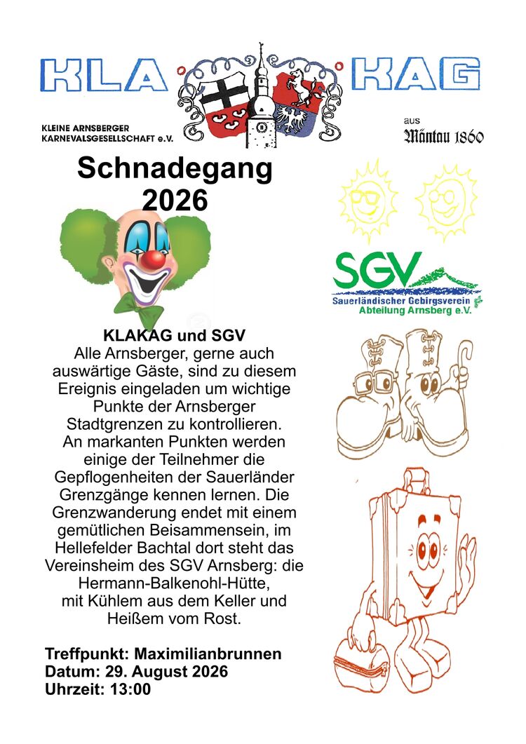 Schnadegang mit KLAKAG + SGV / Plakat: KLAKAG